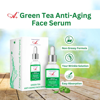 A+ Professional Green Tea Face Serum for Men and Women | Hydrating Formula with Green Tea & Vitamin C | Helps Reduce Fine Lin