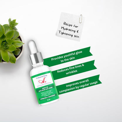 A+ Professional Green Tea Face Serum for Men and Women | Hydrating Formula with Green Tea & Vitamin C | Helps Reduce Fine Lin