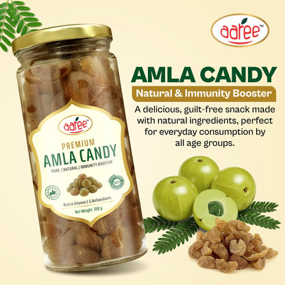AAREE Organic Dried Amla Candy 350g - 100% Organic Indian Gooseberry Snack - front view
