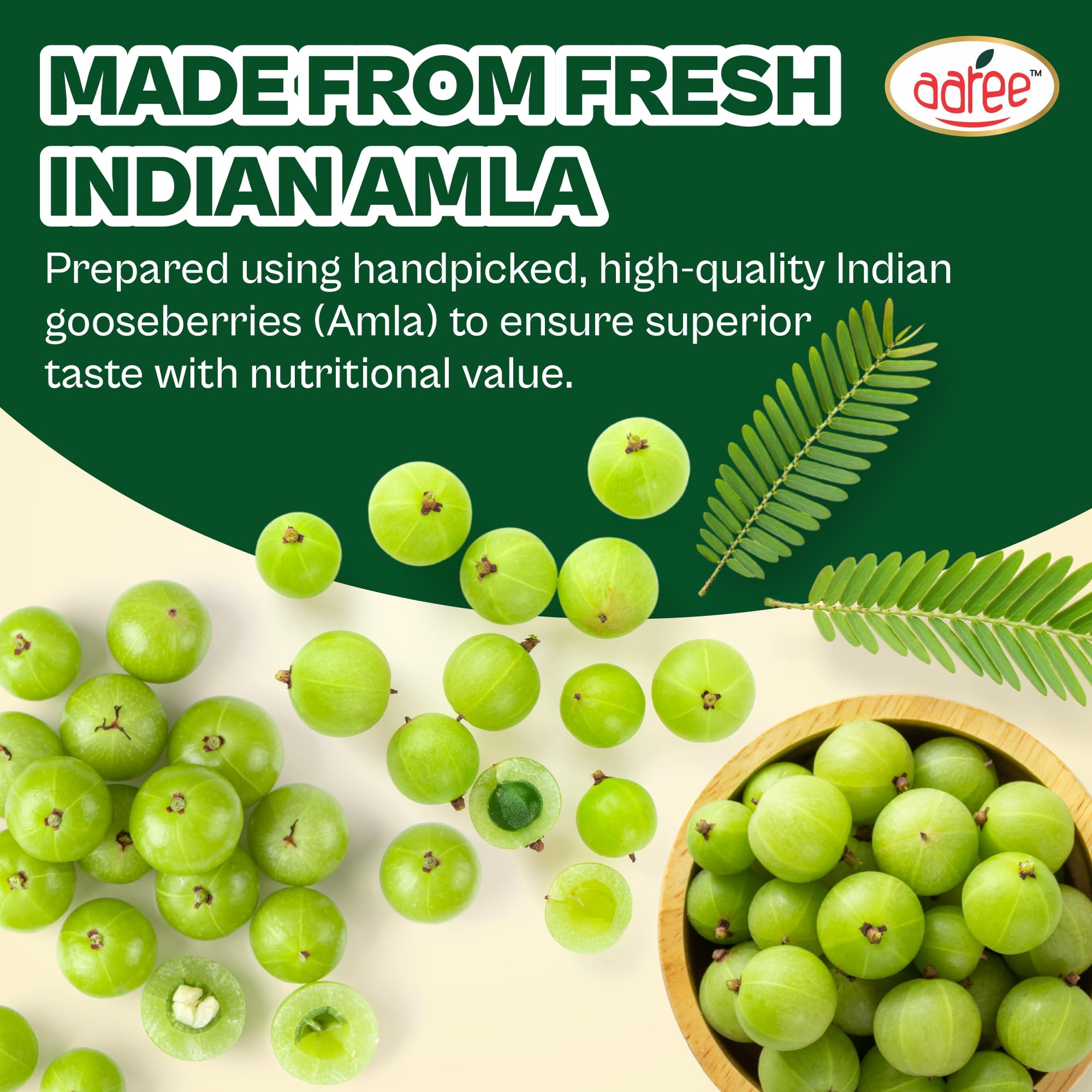 AAREE Organic Dried Amla Candy 350g - 100% Organic Indian Gooseberry Snack - back view
