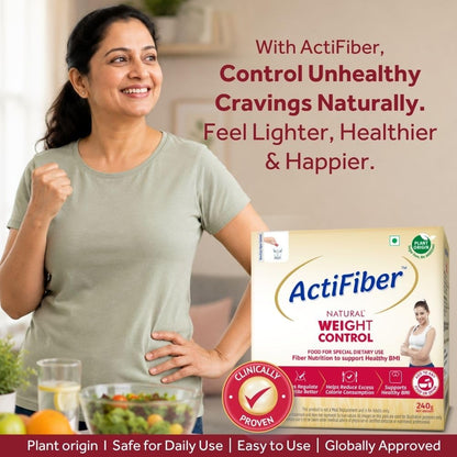 ActiFiber Nutritional Supplement, Soluble Fiber Powder, 240g (30 Sachets), Plant Origin - front view