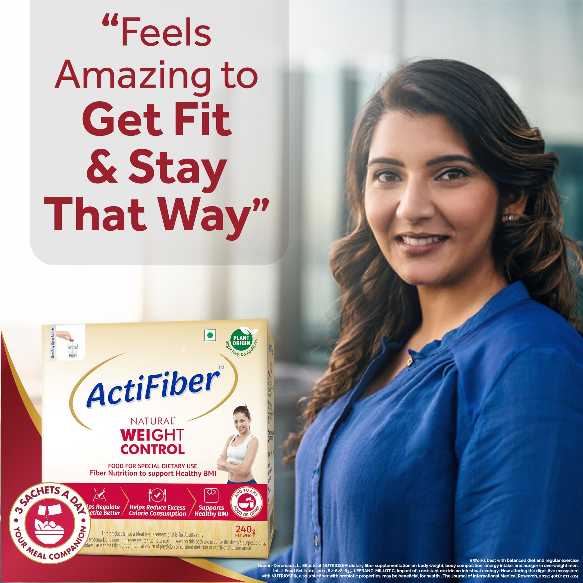 ActiFiber Nutritional Supplement, Soluble Fiber Powder, 240g (30 Sachets), Plant Origin - in use