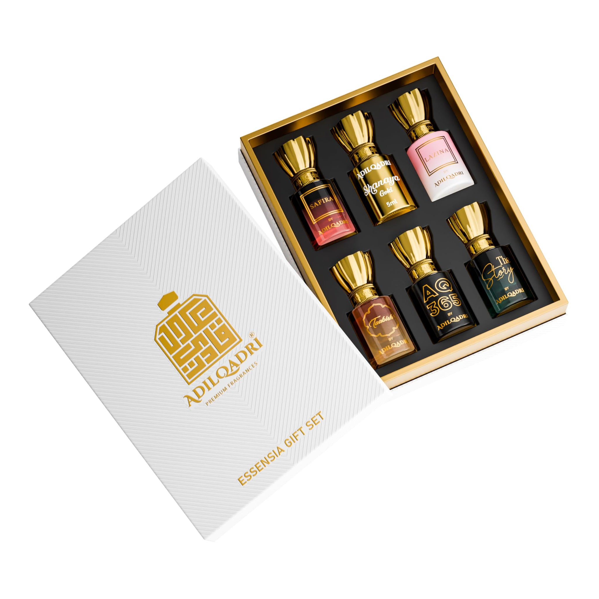 AdilQadri Essensia Attar Combo, Non-Alcoholic Roll-On, 6x5.5ml, Unisex - ingredients panel