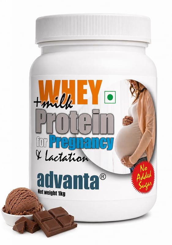 ADVANTA Sugar Free Whey and Milk Protein Supplement Powder for Adults, Vegetarian, No Maltodextrin