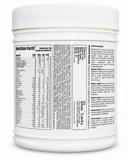 ADVANTA Sugar Free Whey and Milk Protein Supplement Powder for Adults, Vegetarian, No Maltodextrin - front view (11)