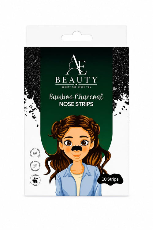 AE BEAUTY Bamboo Charcoal Nose Strips, 10 Count, Face Nose Bridge Strips