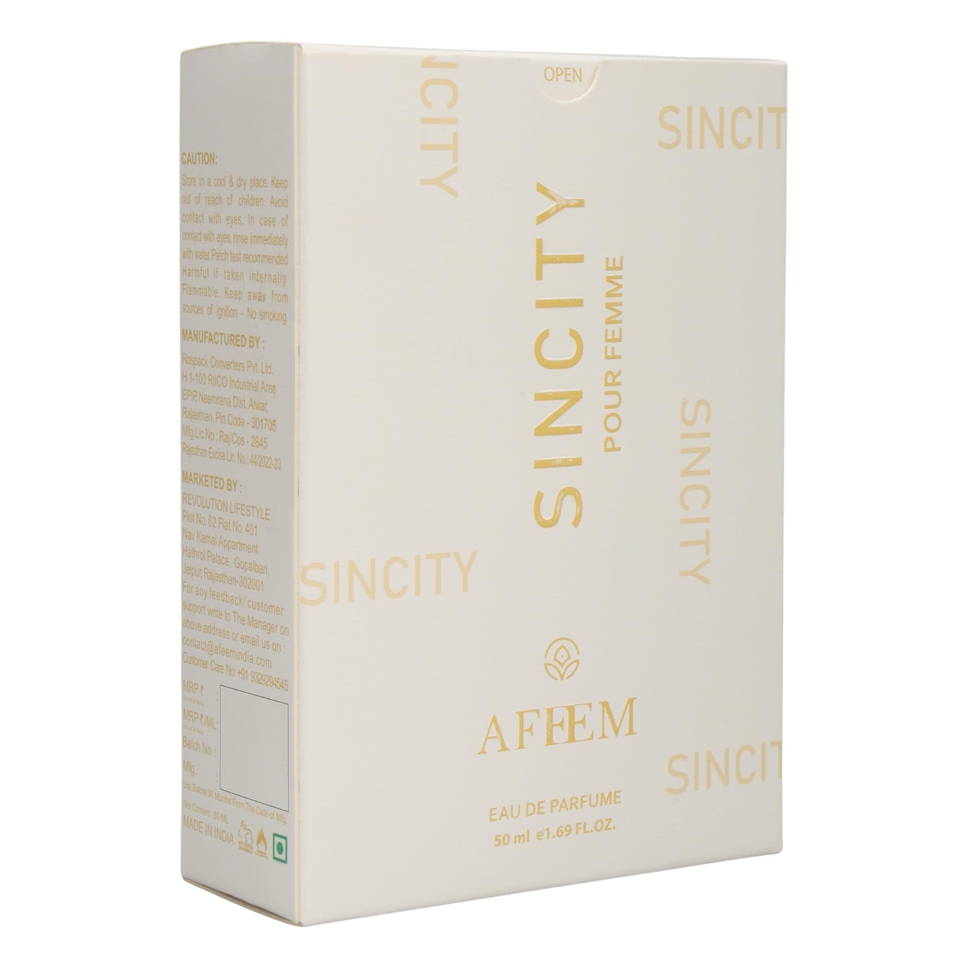 AFEEM Unisex Eau de Parfum, 50ml Bottle, Fragrance Mist Spray for Adults - ingredients panel (18)