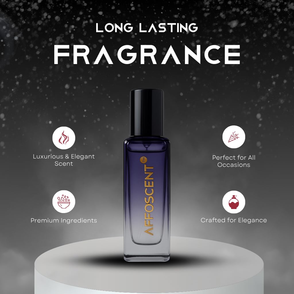 Affoscent Nirvana Perfume for Men, 20 ml, Fresh Aquatic Citrus Fragrance, 30% Imported Perfume Oil - label detail