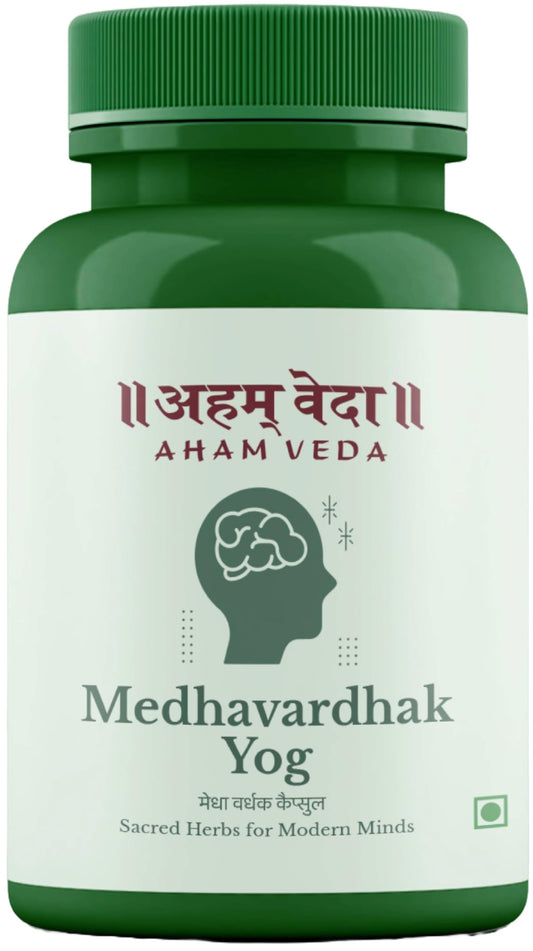 Aham Veda Brahmi Herbal Supplement, 60 Vegetarian Capsules, 50g, Medhya Rasayana Herbs