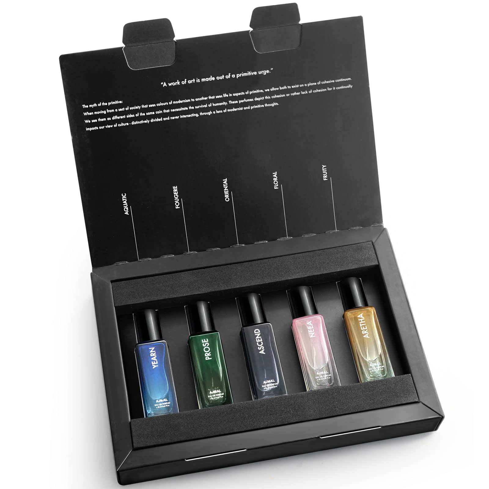 Ajmal Discover Unisex Perfume Gift Set, 5x20ml Eau de Parfum Miniatures, Floral Citrus Woody Musky Oriental - back view
