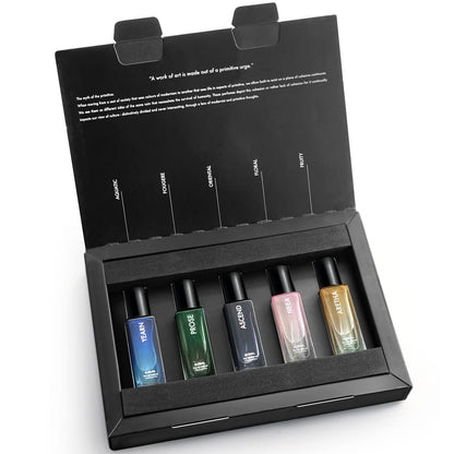 Ajmal Discover Unisex Perfume Gift Set, 5x20ml Eau de Parfum Miniatures, Floral Citrus Woody Musky Oriental - back view