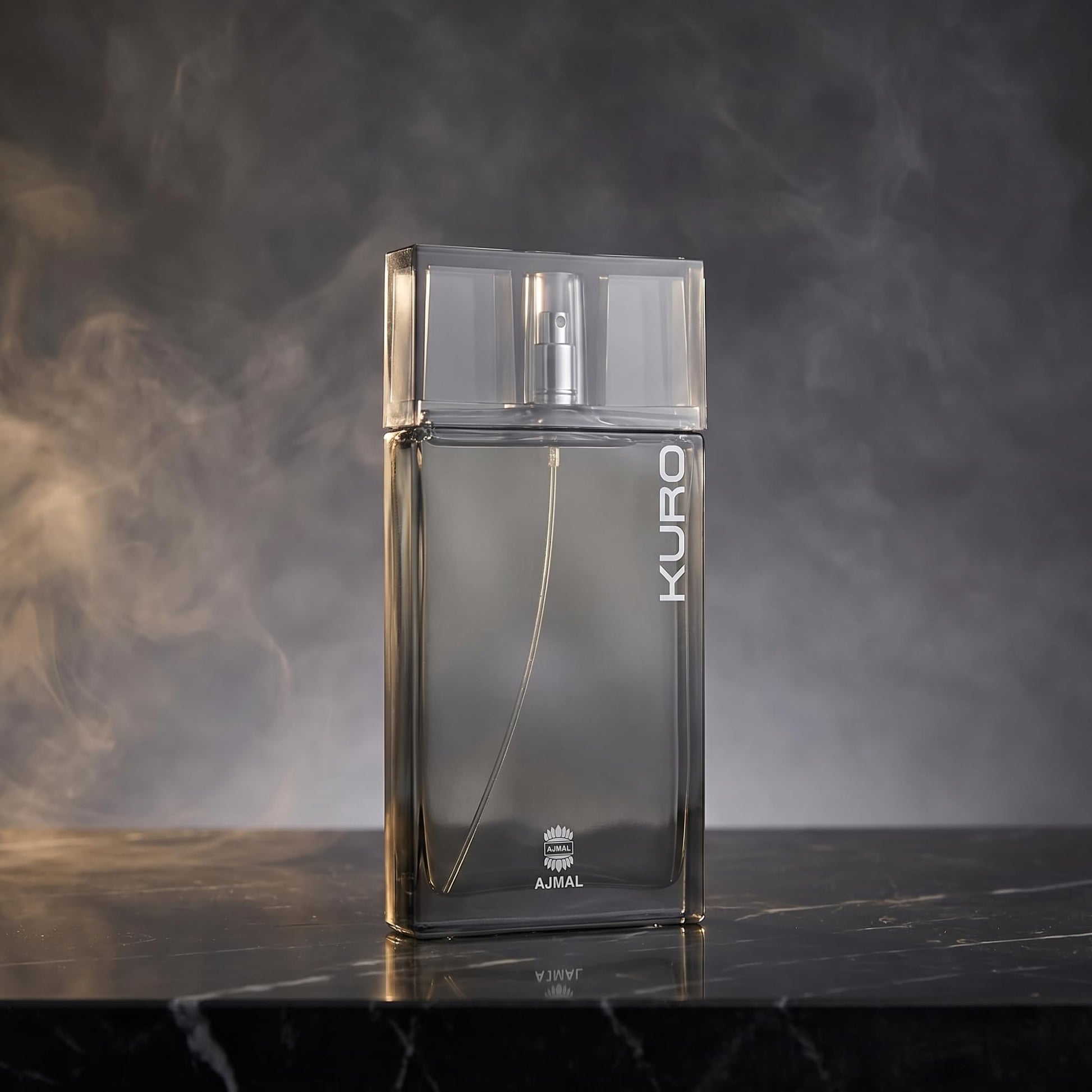 Ajmal Kuro Eau de Parfum for Men, 90ml, Aromatic Spicy Woody Fragrance with Lavender, Pepper & Ambergris - packaging