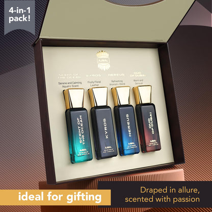 Ajmal Kyros Eau de Parfum, 100ml, Pack of 4, Unisex Oriental Woody Spicy Fragrance - back view