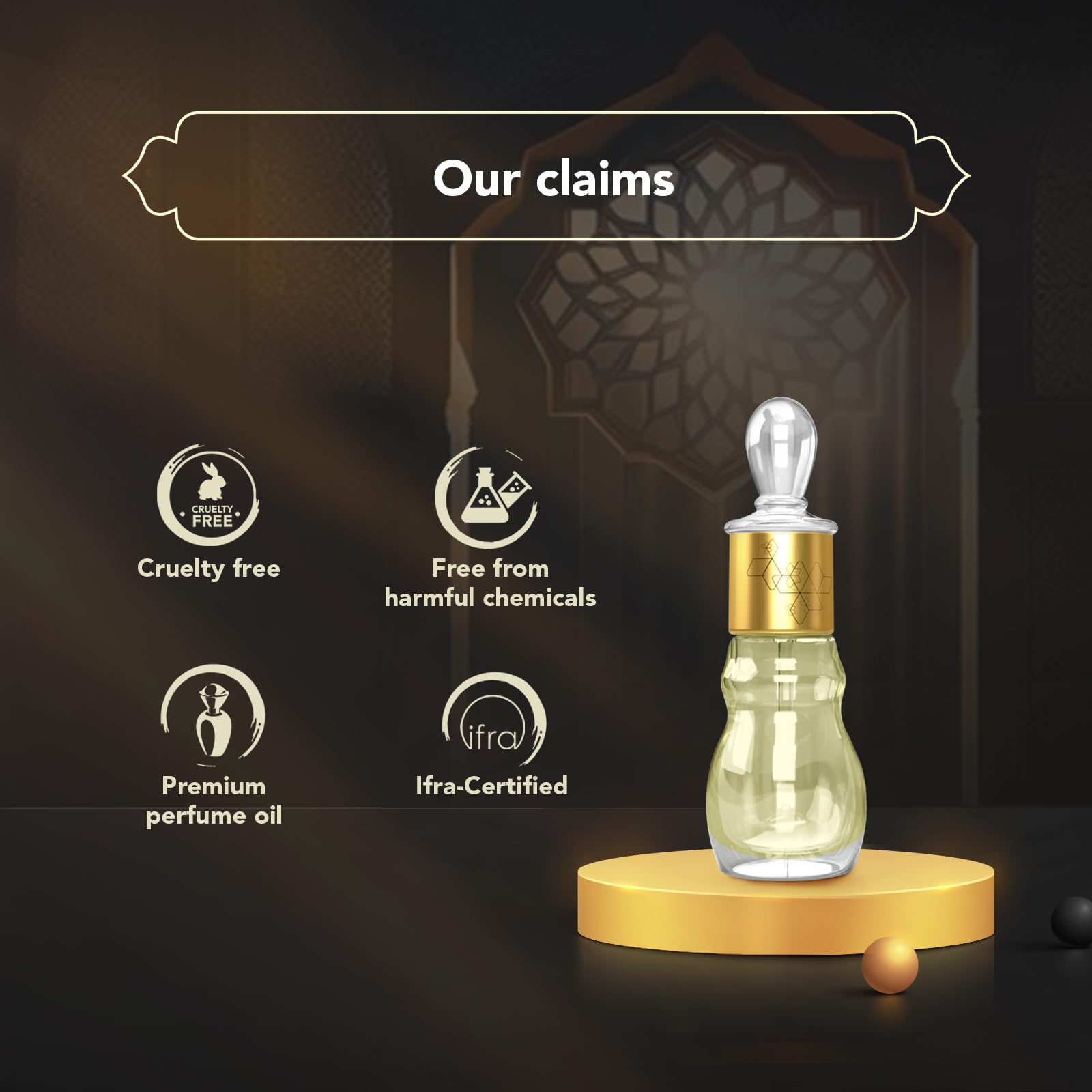 Ajmal Royal Misk Rijali Attar 10ml Alcohol-Free Concentrated Perfume Oil Unisex Woody Musky Oriental - back view