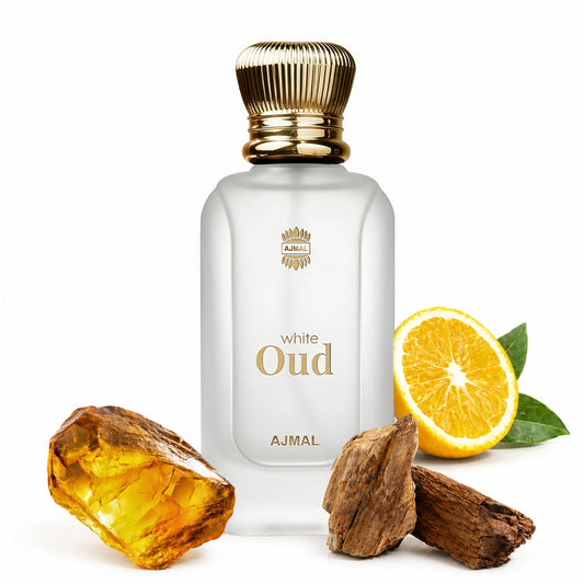Ajmal White Oud Eau de Parfum, Unisex Floral Woody Musky Personal Fragrance
