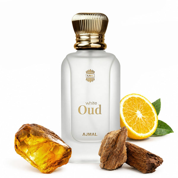 Ajmal White Oud Eau de Parfum, Unisex Floral Woody Musky Personal Fragrance