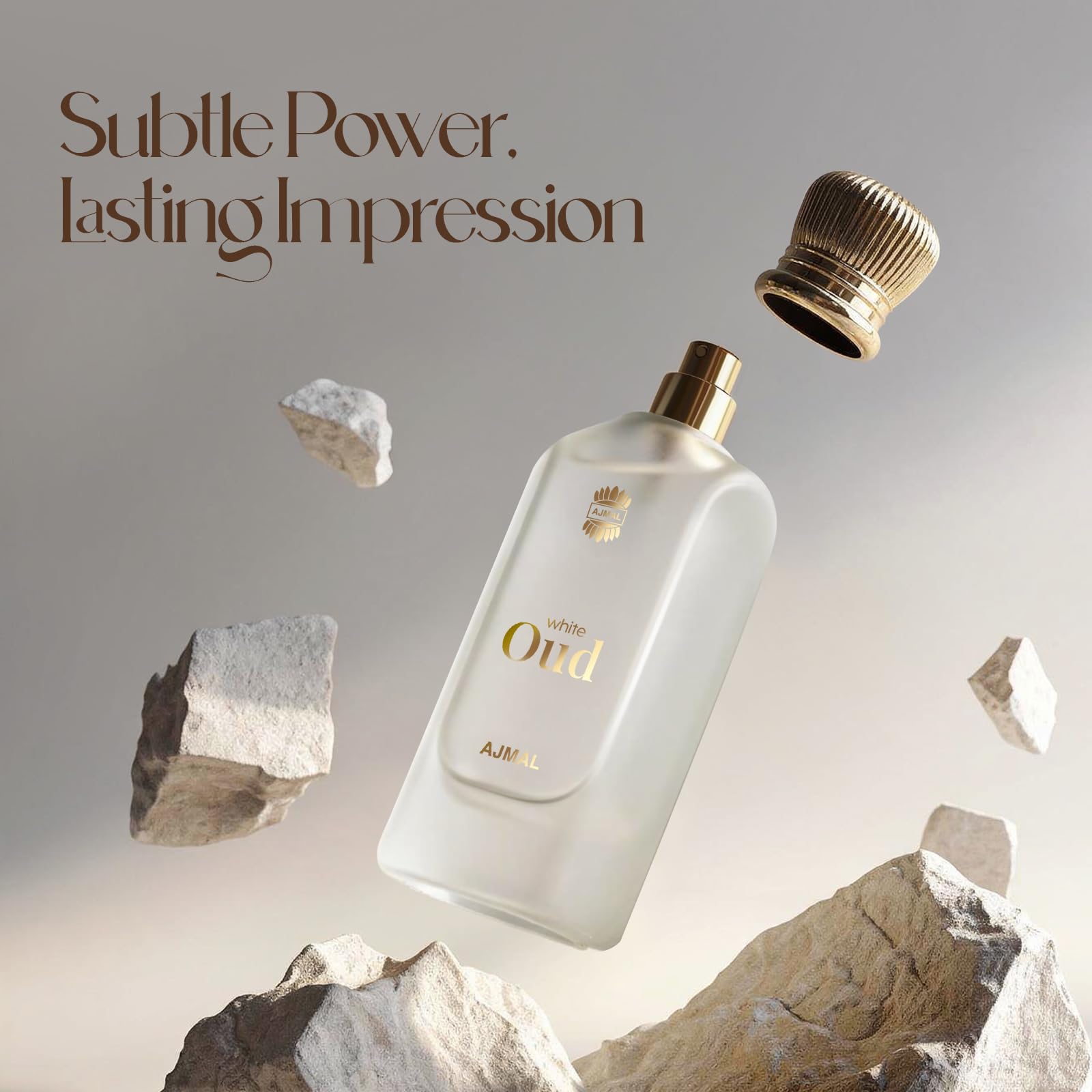 Ajmal White Oud Eau de Parfum, Unisex Floral Woody Musky Personal Fragrance - label detail (10)