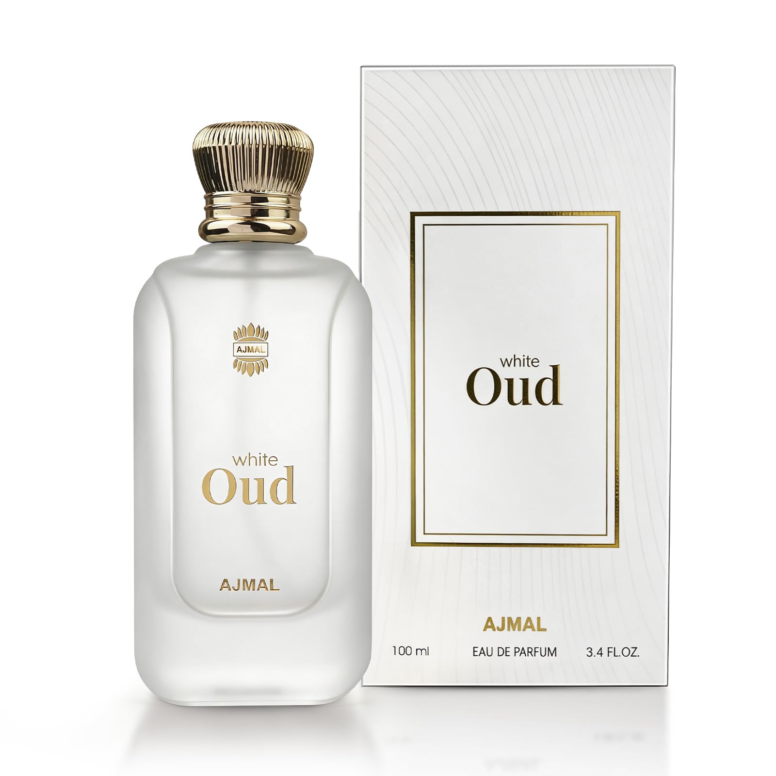 Ajmal White Oud Eau de Parfum, Unisex Floral Woody Musky Personal Fragrance - front view (7)