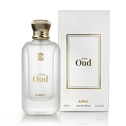 Ajmal White Oud Eau de Parfum, Unisex Floral Woody Musky Personal Fragrance - front view (7)