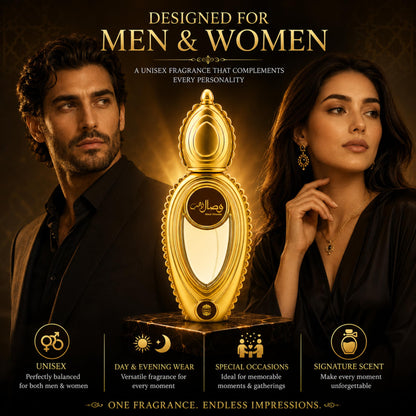 Ajmal Wisal Dhahab Eau de Parfum for Men, 50ml, Woody Musky Fragrance with Fruity Floral Notes - label detail