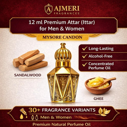 AJMERI FRAGRANCES Alcohol-Free Attar Oil, 12ml, Unisex Perfume Oil, Glass Bottle - back view (48)