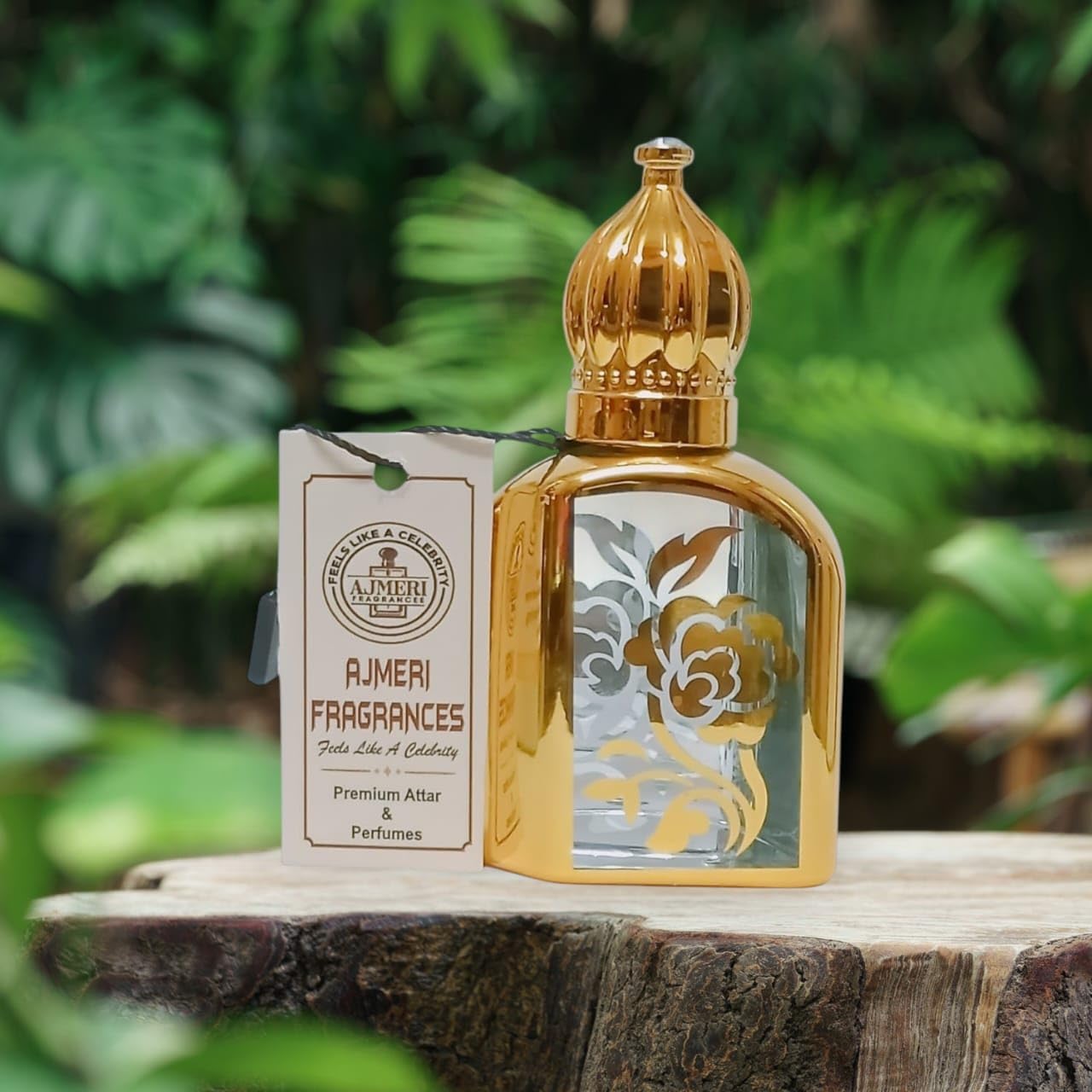 AJMERI FRAGRANCES Alcohol-Free Attar Oil, 12ml, Unisex Perfume Oil, Glass Bottle - back view