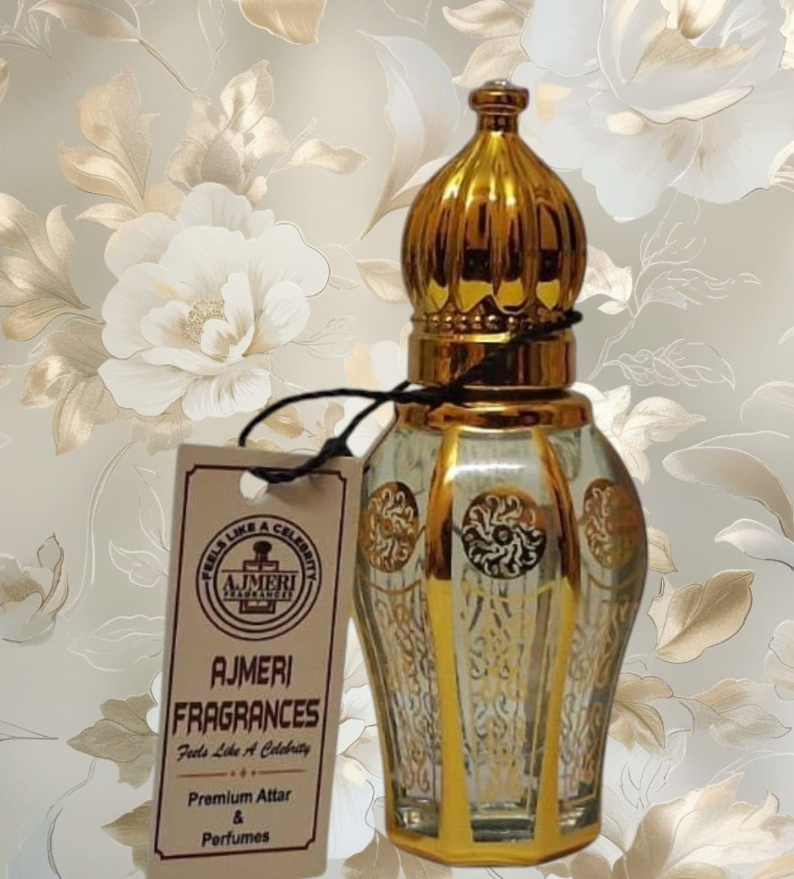 AJMERI FRAGRANCES White Oud Attar, 12ml, Unisex Concentrated Perfume Oil, Alcohol-Free - front view