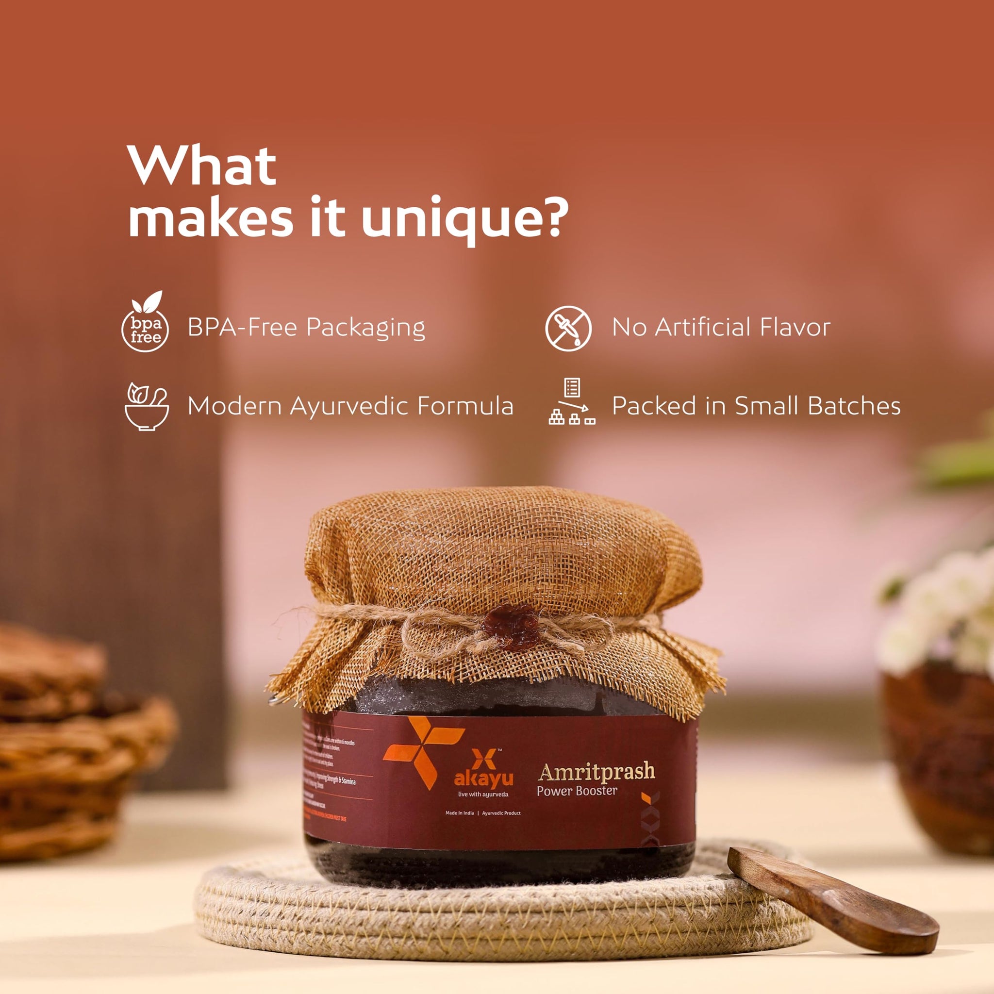 Akayu Amritprash Ayurvedic Chyawanprash with Ashwagandha, Amla, Shilajit, Herbal Supplement - label detail (11)