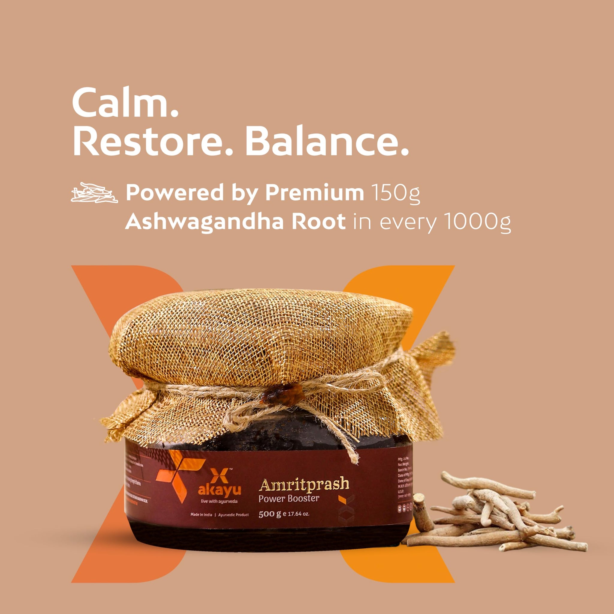 Akayu Amritprash, Ayurvedic Chyawanprash with Shilajit, Ashwagandha and Gokhru, Herbal Supplement - back view