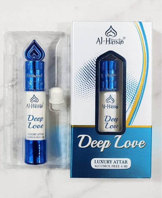 Al-Hassan Deep Love Attar Perfume Oil - 6ml Roll-On, Alcohol-Free, Unisex Arabic Perfume Oil