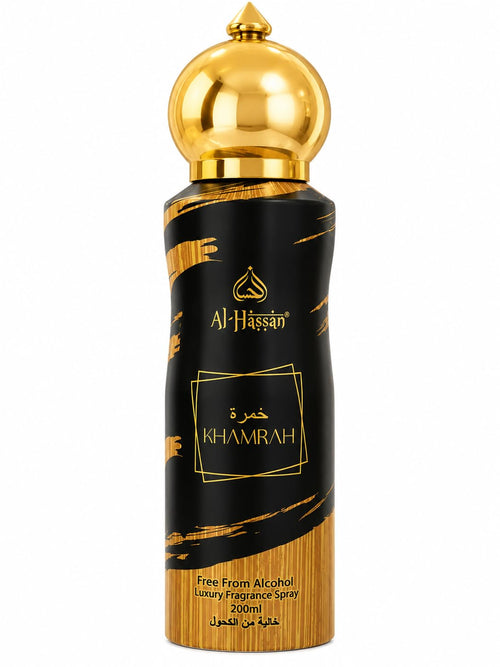 Al-Hassan Khamrah Alcohol-Free Body Spray, 200ml, Unisex Long-Lasting Arabic Perfume