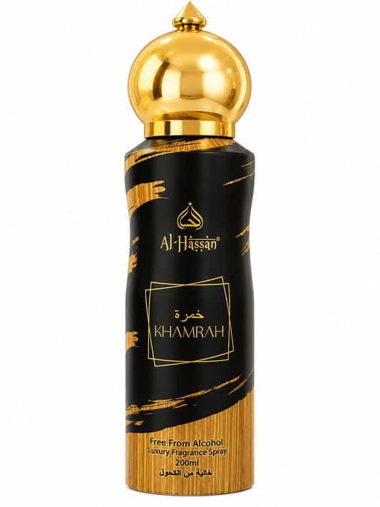 Al-Hassan Khamrah Alcohol-Free Body Spray, 200ml, Unisex Long-Lasting Arabic Perfume