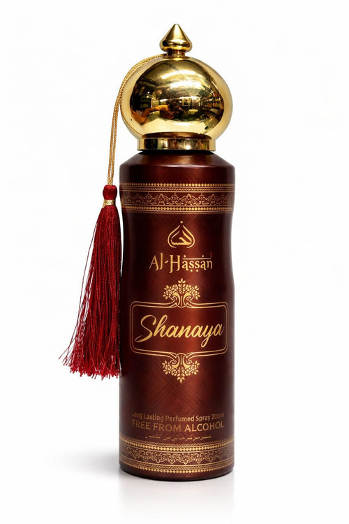 Al-Hassan Shanaya Perfumed Body Spray - Alcohol Free Fragrance, 200ml, Unisex Arabian Scent
