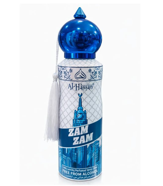 Al-Hassan Zam Zam Perfumed Spray - Alcohol-Free Arabic Body Spray, 200ml, Unisex Oriental Fragrance