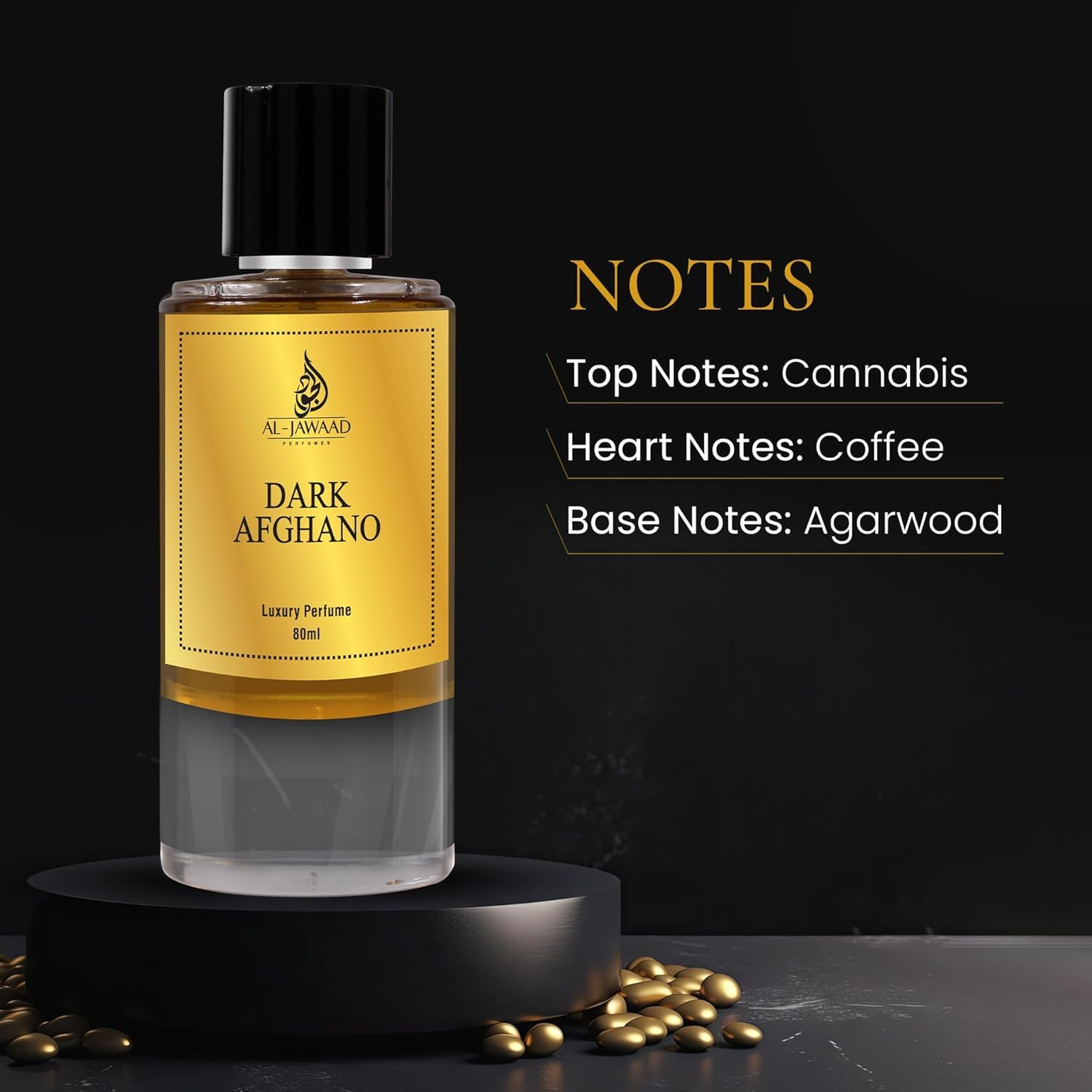 AL JAWAAD Eau de Parfum for Men, 80ml, Long Lasting Fragrance, Made in UAE - front view (12)