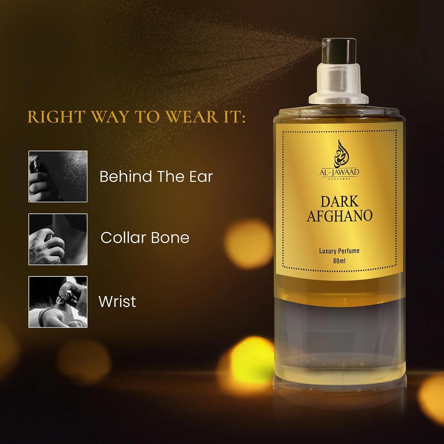 AL JAWAAD Eau de Parfum for Men, 80ml, Long Lasting Fragrance, Made in UAE - back view (13)