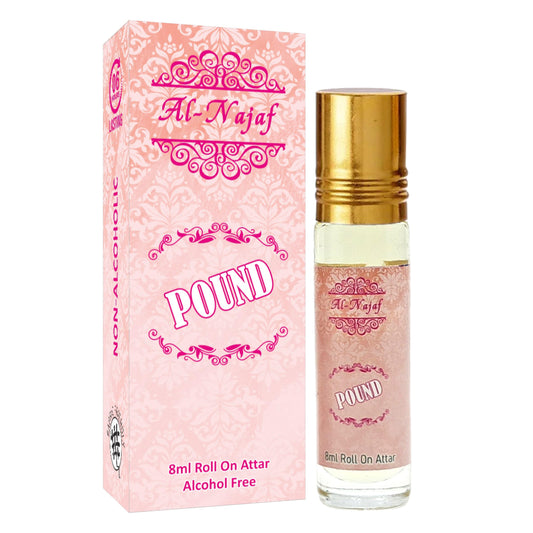 Al-Najaf Attar Pound 8ml Roll-On Perfume Oil, Unisex Alcohol-Free Attar, Modern Fragrance