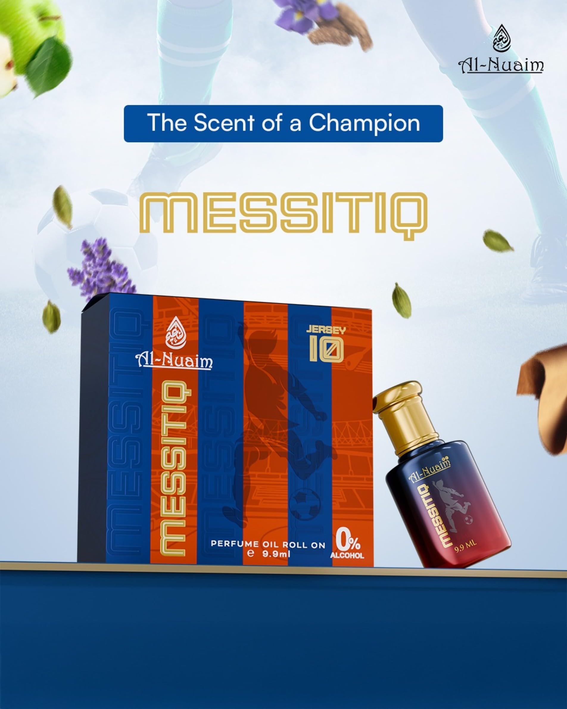 Al-Nuaim Amer Series | Messitiq Alcohol Free Roll On Men and Women Attar | Long Lasting Unisex Fragrance - 9.9ml - front view
