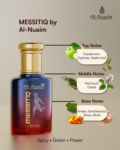 Al-Nuaim Amer Series | Messitiq Alcohol Free Roll On Men and Women Attar | Long Lasting Unisex Fragrance - 9.9ml - back view