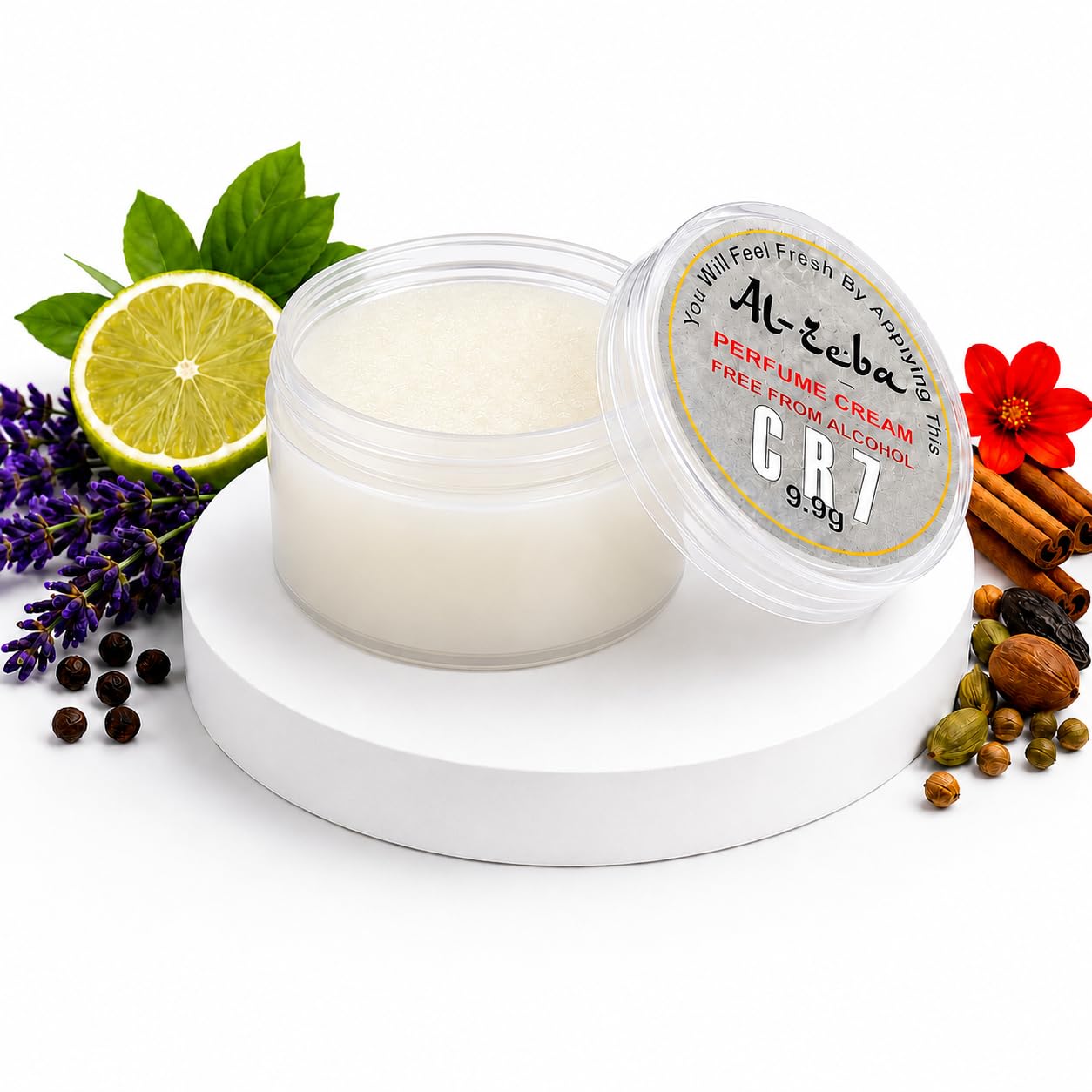 Al-Zeba Solid Perfume Cream, 9.9g, Alcohol-Free, Unisex Travel Fragrance, Compact Jar