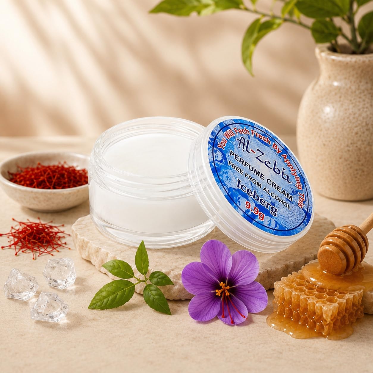 Al-Zeba Solid Perfume Cream, 9.9g, Alcohol-Free, Unisex Travel Fragrance, Compact Jar - back view (13)