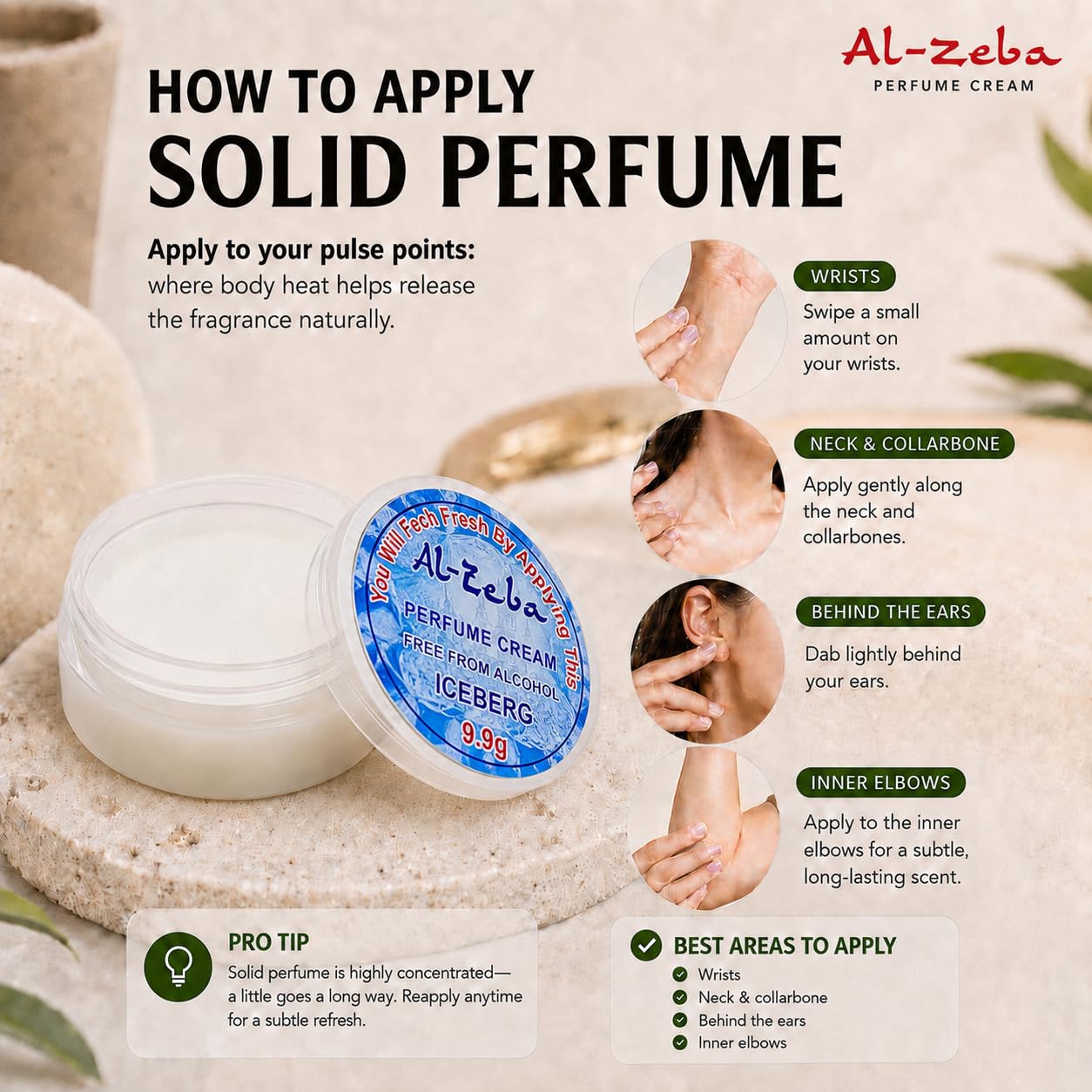 Al-Zeba Solid Perfume Cream, 9.9g, Alcohol-Free, Unisex Travel Fragrance, Compact Jar - packaging (14)