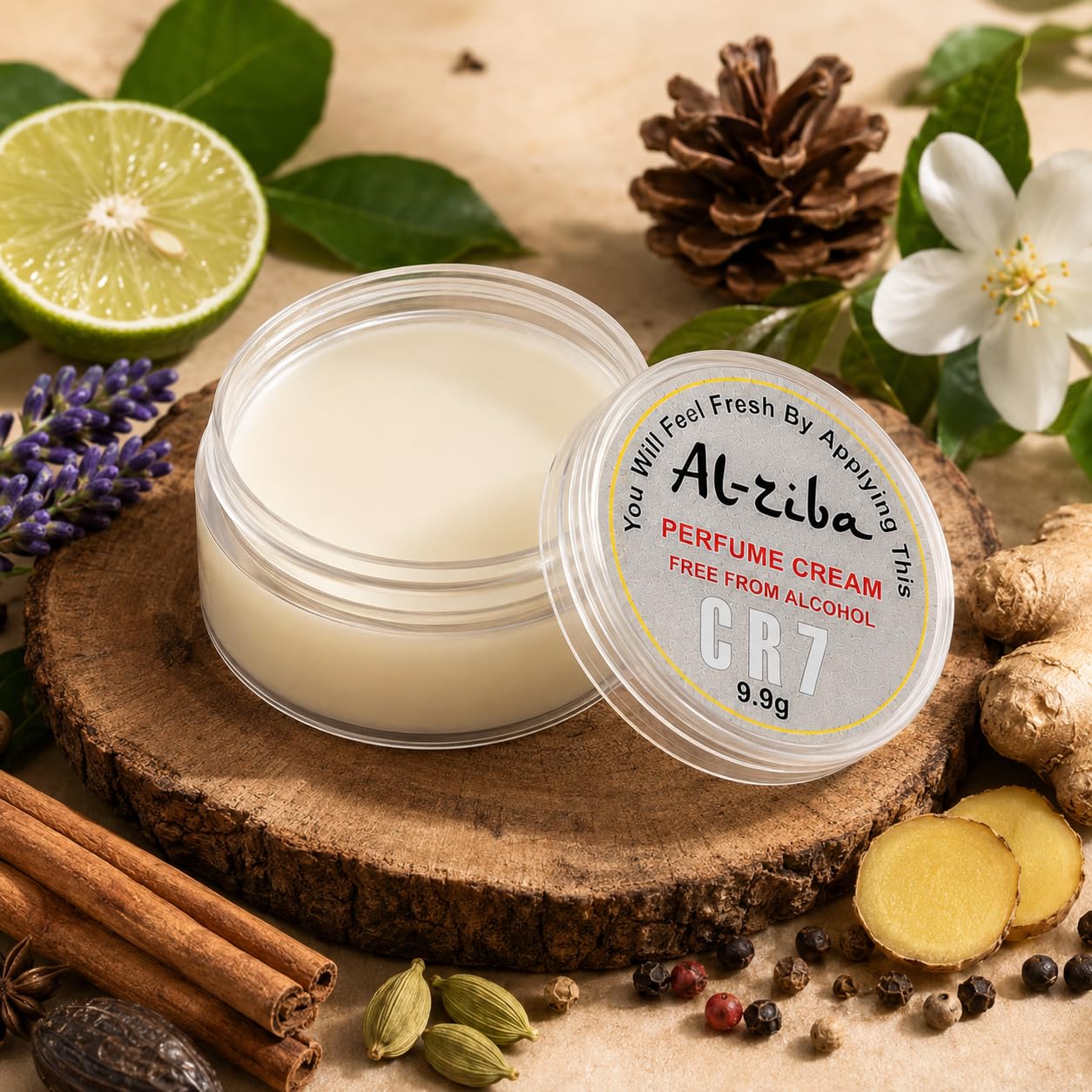 Al-Zeba Solid Perfume Cream, 9.9g, Alcohol-Free, Unisex Travel Fragrance, Compact Jar - front view