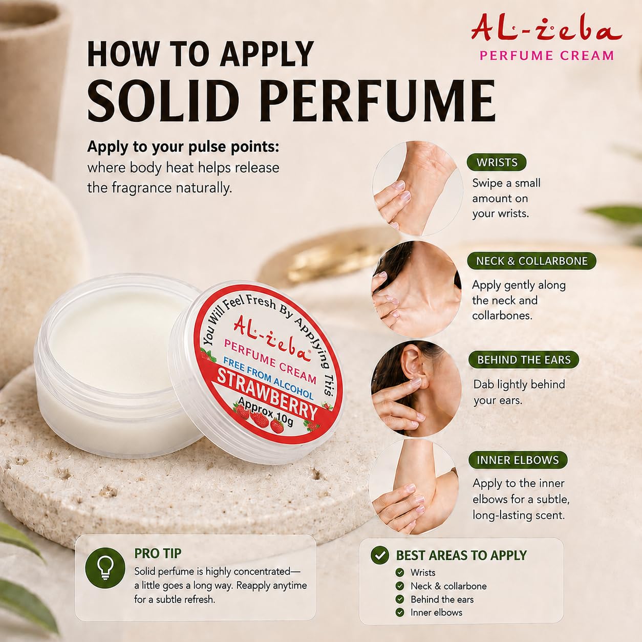 Al-Zeba Solid Perfume Cream, 9.9g, Alcohol-Free, Unisex Travel Fragrance, Compact Jar - packaging (23)