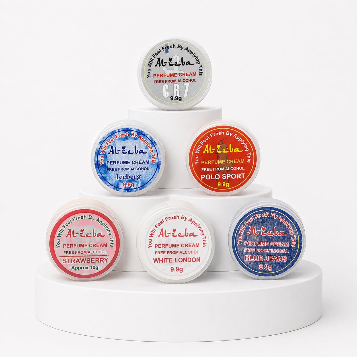 Al-Zeba Solid Perfume Cream, 9.9g, Alcohol-Free, Unisex Travel Fragrance, Compact Jar (24)