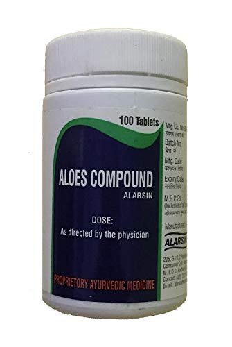 Alarsin Aloes Compound Tablets, 100 Count, Ayurvedic Herbal Supplement