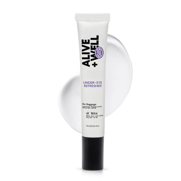 Alive & Well No Baggage Under Eye Cream Gel, 15ml, Vitamin K, Caffeine, Allantoin & Tripeptides, Dermatologist Formulated, Co
