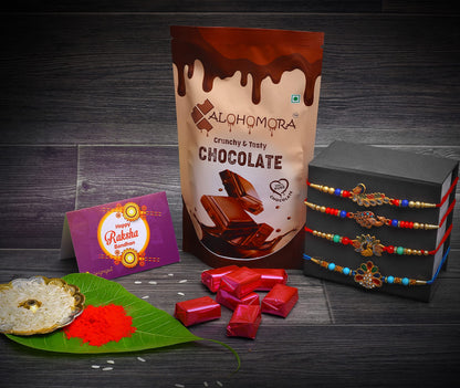 Alohomora Designer Peacock Rakhi For Rakshabandhan | Rakhi For Brother | Rakhi | Rakhi Combo | Set Of 4 Rakhi | Rakhi Gift | 