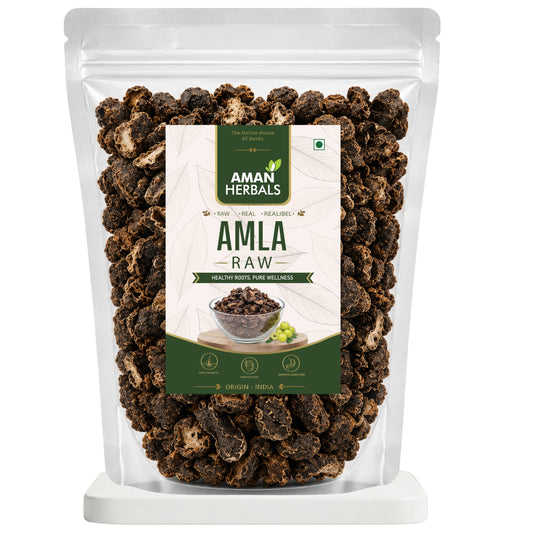 AMAN HERBALS Dry Amla, 200g, Natural Sun-Dried Indian Gooseberry Fruit