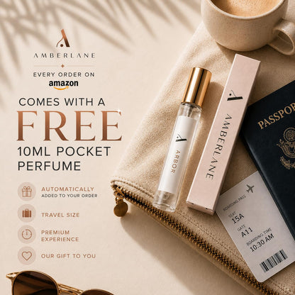 Amberlane Arbor Eau de Parfum, Unisex, Warm Amber, Spicy Leather & Woody Notes, Long-Lasting Fragrance - label detail